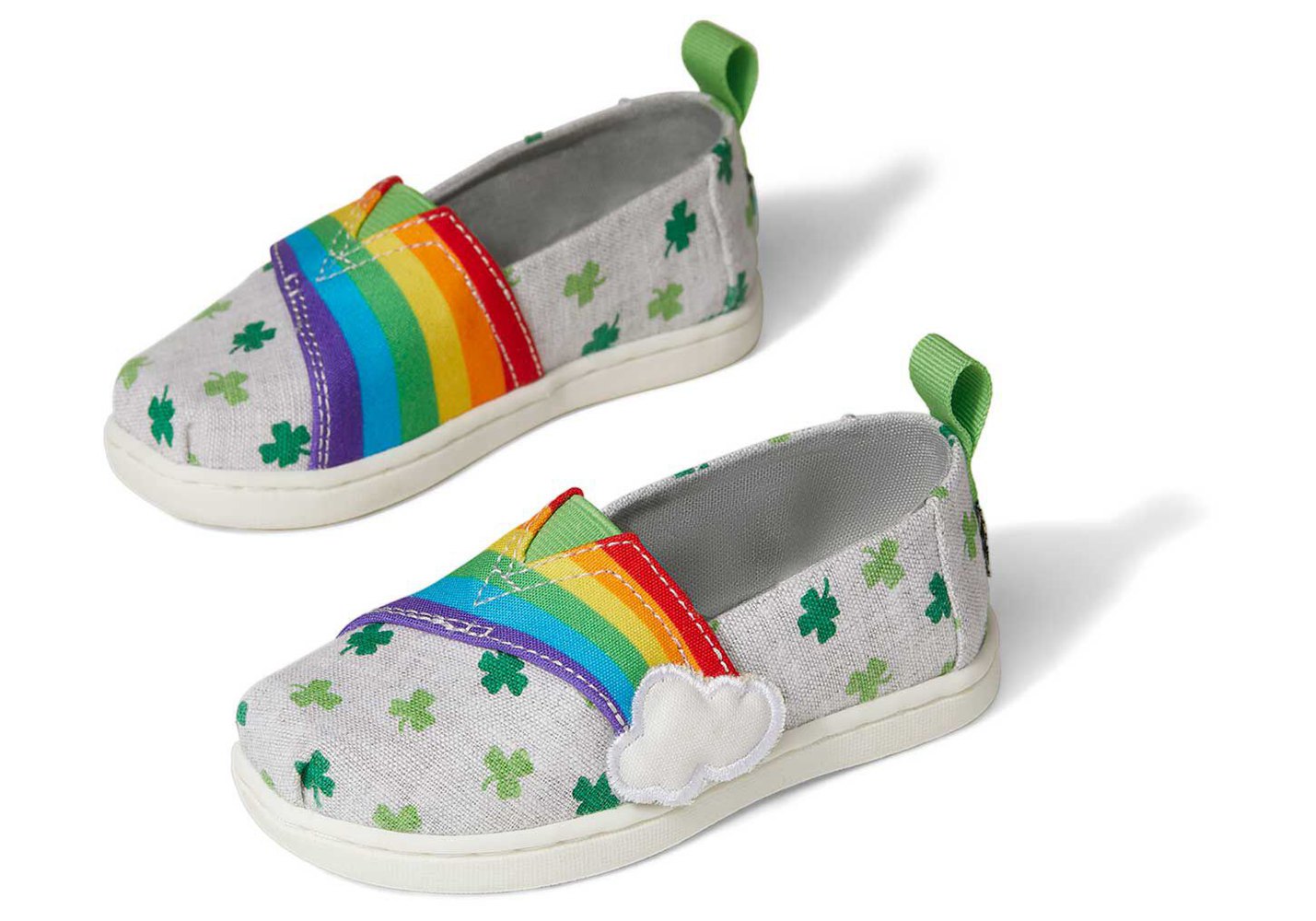 Toms Espadryle Dziecięce Szare - Alpargata Tiny Lucky Clovers - 16UHIKLGZ